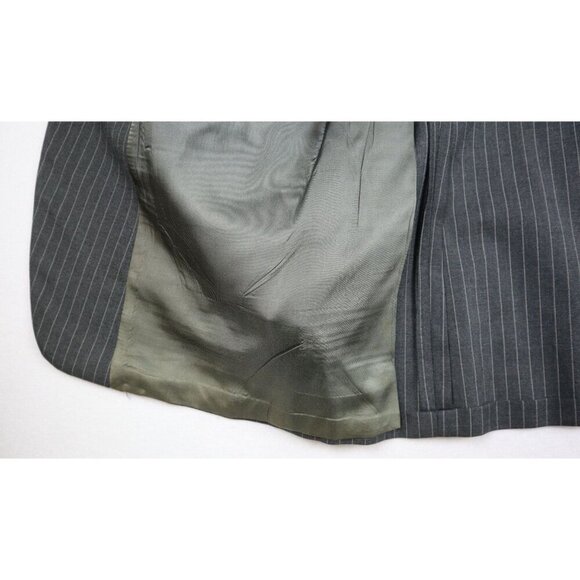 MEN'S GRAY PINSTRIPE BLAZER SUIT JACKET - SHERMAN'S - SIZE 42R - Picture 4 of 8